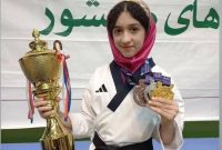 دو نشان طلا و نقره بر گردن دختر پومسه کار فارسی